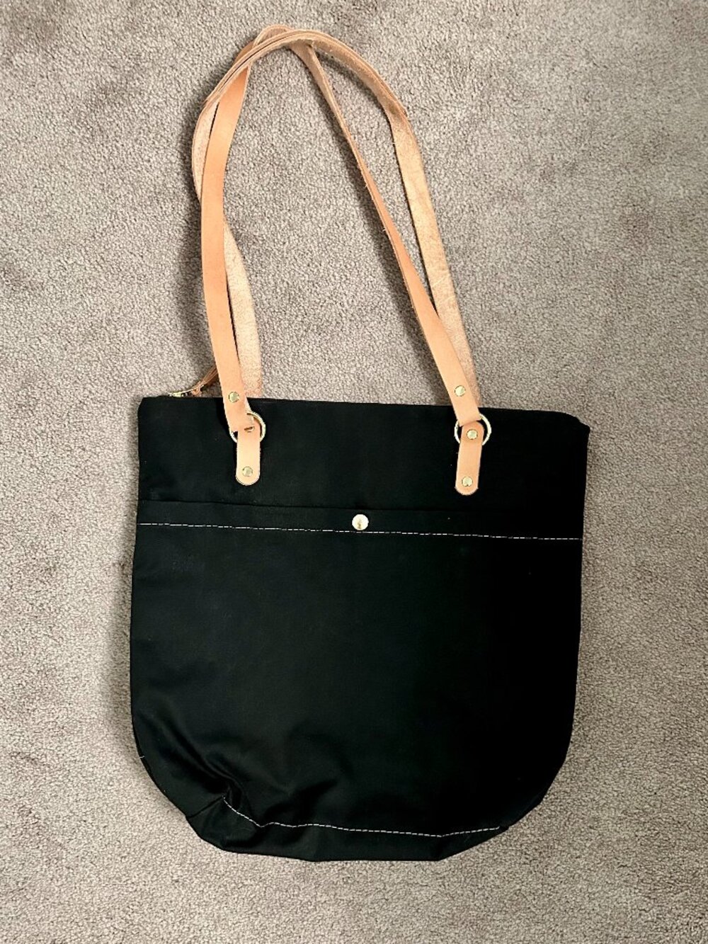 Black Waxed Canvas Tote Bag, convertible Backpack